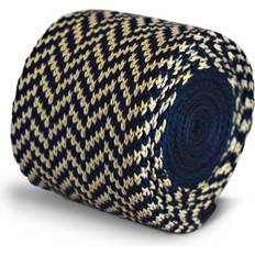 Ties on sale Frederick Thomas Knitted Silk Mens Tie - Dark Navy Blue/Ivory