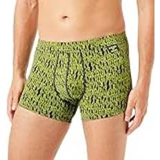 Cheap Emporio Armani Men's Underwear Emporio Armani All Over Bold Logo Trunks - Solid Blå/Lime