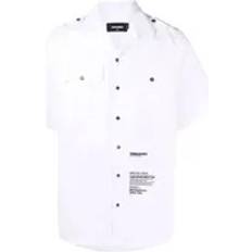 DSquared2 Herr Skjortor DSquared2 Printed Shirt - White Cuban Collar