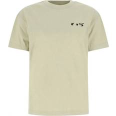 Off-White T-shirts Off-White OW Logo Regular Fit Beige T-Shirt - Green