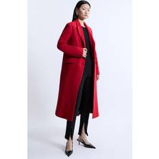 Red Coats Karen Millen Wool Blend Single Breasted Midi Coat - Red