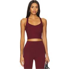 Yoga Tank Tops Beyond Yoga Intensity Racerback Cropped Tank Top - Burgundy