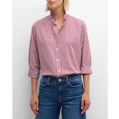 Multicolore Chemisiers Vanessa Bruno Sidney Striped Ruffle-Trim Shirt - Fushia