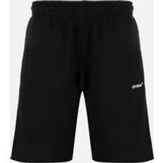 Off-White Trousers & Shorts Off-White Diag Helvetica Sweatshort - Black