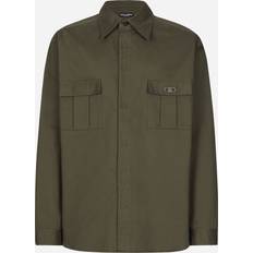 Dolce & Gabbana Green Shirts Dolce & Gabbana Cotton Shirt with Pockets Grey