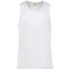 Elegant Ribbet Tank Top Bomuldssweater - Hvid