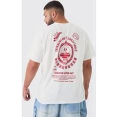 boohooMAN Plus Sriracha Hot Chilli Sauce T-shirt - White