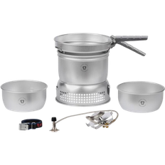 Trangia 27 gasbrännare Trangia Gas Cooker 27 Small 100 W + 2 Kettles 1 Frying Pan & Windscreen UltraLight Aluminum