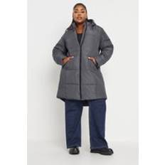 Jassen Yours Curve Midi Padded Coat - Grijs