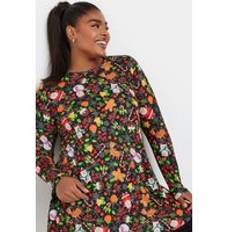 3XL Blouses Yours Black Christmas Print Tunic Top - Women's