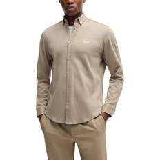 6XL - Man Shirts B Motion Regular Fit Long Sleeve Shirt - Khaki