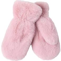 Rosa Manoplas Lindex Faux Fur Mittens - Dusty Pink