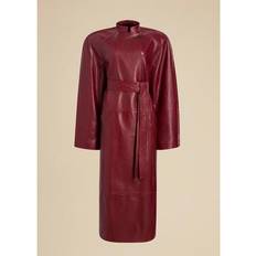 Khaite Red Rothen Leather Coat - Oxblood