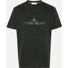 Stone Island T-shirts Stone Island Institutional Three Rubberised Logo T-Shirt - Black