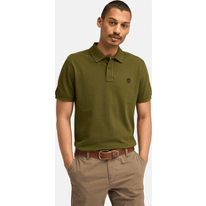Timberland Herre Polotrøjer Timberland River Pique Short Sleeve Polo Dark Olive - Khaki Green