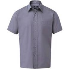 Steel Shirts Premier Mens Short Sleeve Poplin Shirt - Mid Grey