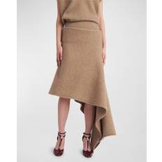 Alpaca Skirts Ferragamo Asymmetric Alpaca and Silk Blend Skirt - Beige