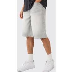 boohooMAN Denim Jorts - Light Grey