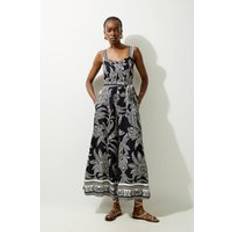 Viscose Jumpsuits & Overalls Karen Millen Floral Printed Viscose Woven Strappy Jumpsuit