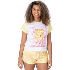 Yellow Sleepwear SpongeBob Short Sleeve Short Leg Pyjama Set - White
