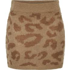 Yas Mini Skirt Co-Ord - Brown Tonal Leopard Print