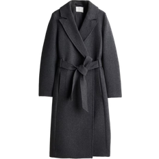 Gråa - Ullkappor & Ullrockar Kappor & Rockar H&M Coat With Tie Belt - Dark Grey