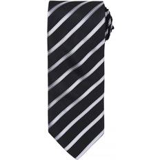 Polyester Ties Premier Mens Stripe Tie - Black/Silver