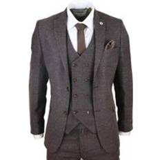 Brown Suits 3 Piece Suit Double Breasted Peaky Blinders 1920 - Brown