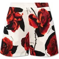 Balmain Woman Shorts Balmain Zwembroek Met Roosprint - Wit