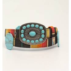 Turquoise - Women Belts M&F Western Ladies 1" Turquoise Stone Belt - Serape Multi