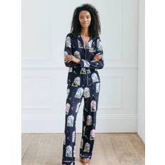 Chelsea Peers Dreamy Archways Button Up Long Set - Navy