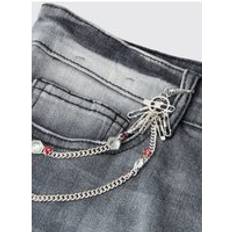 One Size Jeans Gem Detail Jeans Chain - Silver