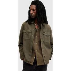AllSaints Green Long Sleeve Button Up Shirt - Khaki Green