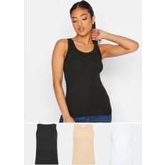 Ribbed Tank Tops PixieGirl 3 Pack Black & White Ribbed Vest Top