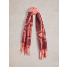 Pink Scarfs White Stuff Shelly Brushed Scarf - White/Pink/Plum