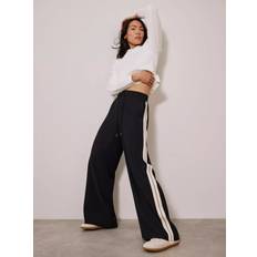 Velvet Trousers & Shorts Mint Velvet Side Stripe Wide Leg Trousers - Black/White