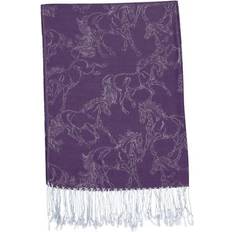 Purple Scarfs Lila Linear Horse Pashmina Scarf - Purple