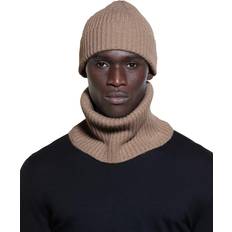 Cashmere Berretti SISLEY Wool Cashmere Blend Soft Knit Beanie Hat - Beige