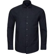 Eton Skjortor Eton Contemporary Fit Navy Blue Flannel Shirt - Blå