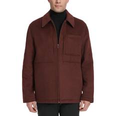 Overshirt - Purple Jackets Cole Haan Heather Wool Blend Shacket - Wine