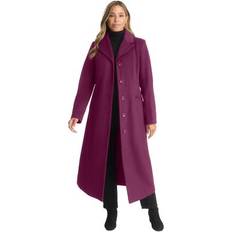 Jessica London Coats Jessica London Plus Size Women's Full Length Wool Blend Coat - Deep Claret