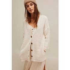 Lino Cardigan Free People Herringbone Stitch Kimono - Ivory