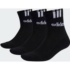 adidas 3-Stripes Cushioned Crew Socks - Black/White
