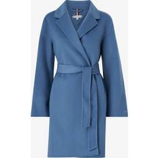 Tommy Hilfiger Recycled Fabric Coats Tommy Hilfiger Frakke Reg DF Wool Belted Coat - Blå