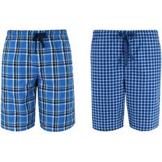 Sleepwear Hanes Woven Cotton Pajama Sleep Shorts - Galapagos Blue/Navy Plaid