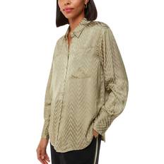 Leopardo Bluse Whistles Jacquard Zig Zag Shirt - Khaki