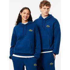 Lacoste Unisex Sweaters Lacoste Loose Fit Badge Accent Hoodie - Blue