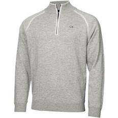 Calvin Klein Pico 1/4 Zip Lined Golf Sweater - Silver Marl