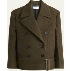 Ferragamo Coats Ferragamo Double Wool Cashmere Peacoat - Green