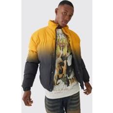 Herre - Orange Frakker boohooMAN Boxy Ombre Funnel Neck Puffer Coat - Orange